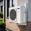 NG BLU+ Multi-Zone 18,000 BTU Inverter Condenser - 3 Zone, 23 SEER2, R-454B - Outdoor condenser wall-mounted on brick