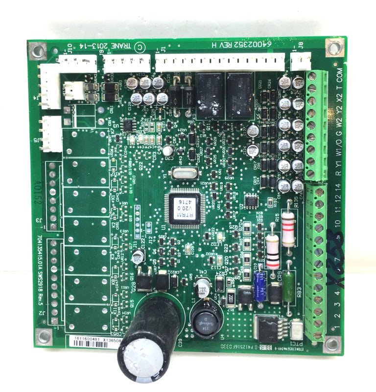 Trane Rtm Board TRANE 6200-0123-20 64002352 REV H Furnace Control Board RTRM V20.0 #X2 ...